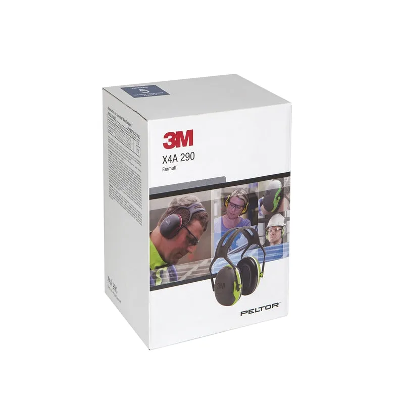 3M Peltor X4A Adjustable Earmuffs/Tilt Ear-Cups/Lightweight/Twin Head Band Design