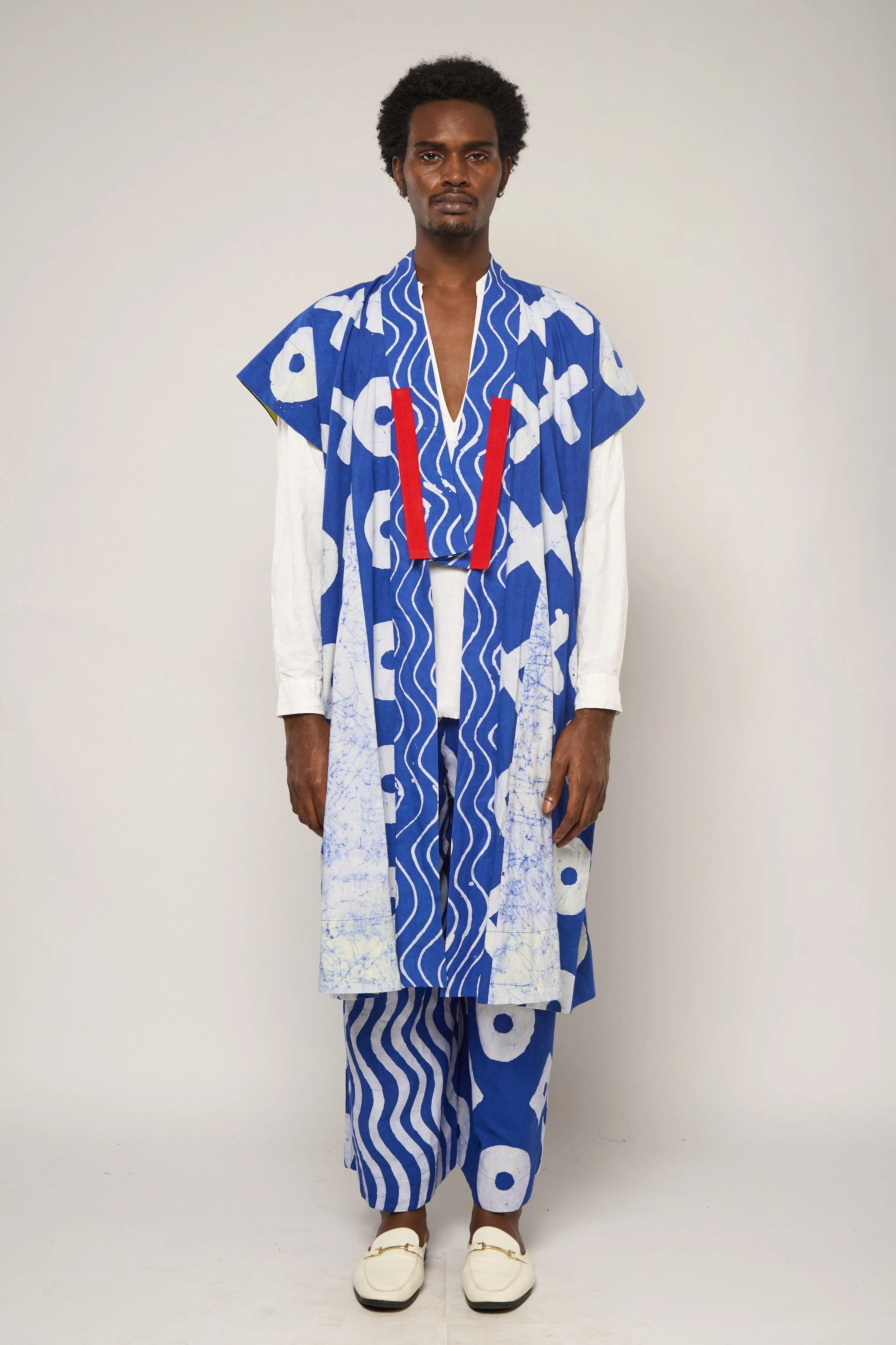 BLUE MULTIPRINT XO BUBA KIMONO