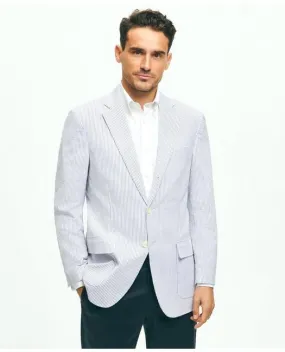 Brooks Brothers Men's Madison Traditional-Fit Stretch Cotton Seersucker Sport Coat Blue