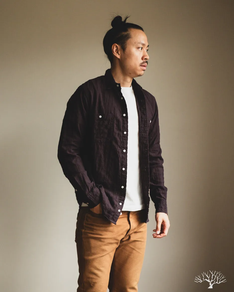 Brown Winter Seersucker Work Shirt