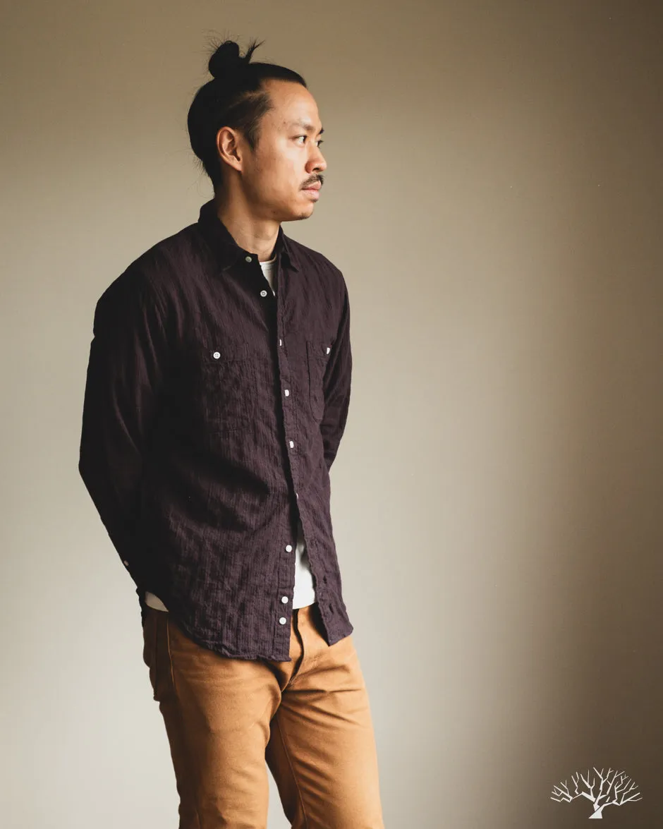 Brown Winter Seersucker Work Shirt