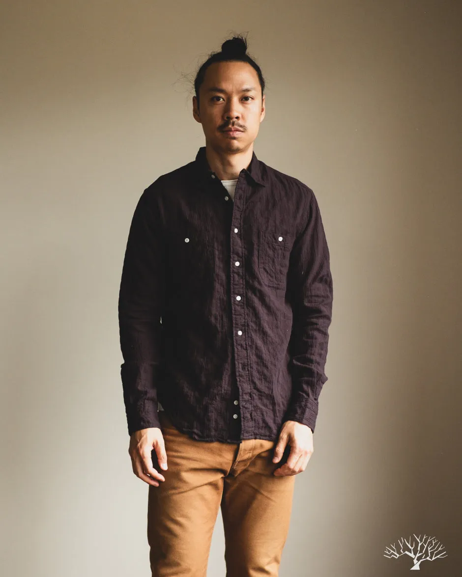 Brown Winter Seersucker Work Shirt