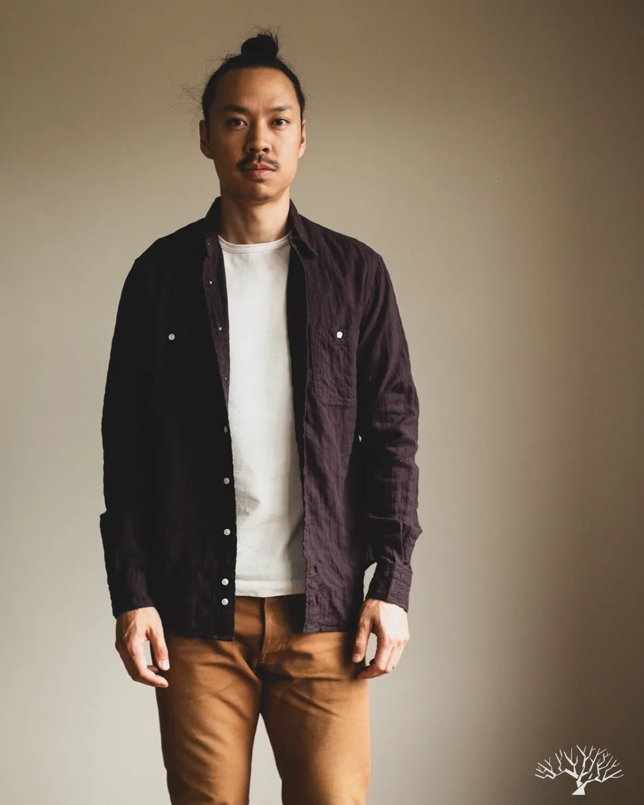 Brown Winter Seersucker Work Shirt