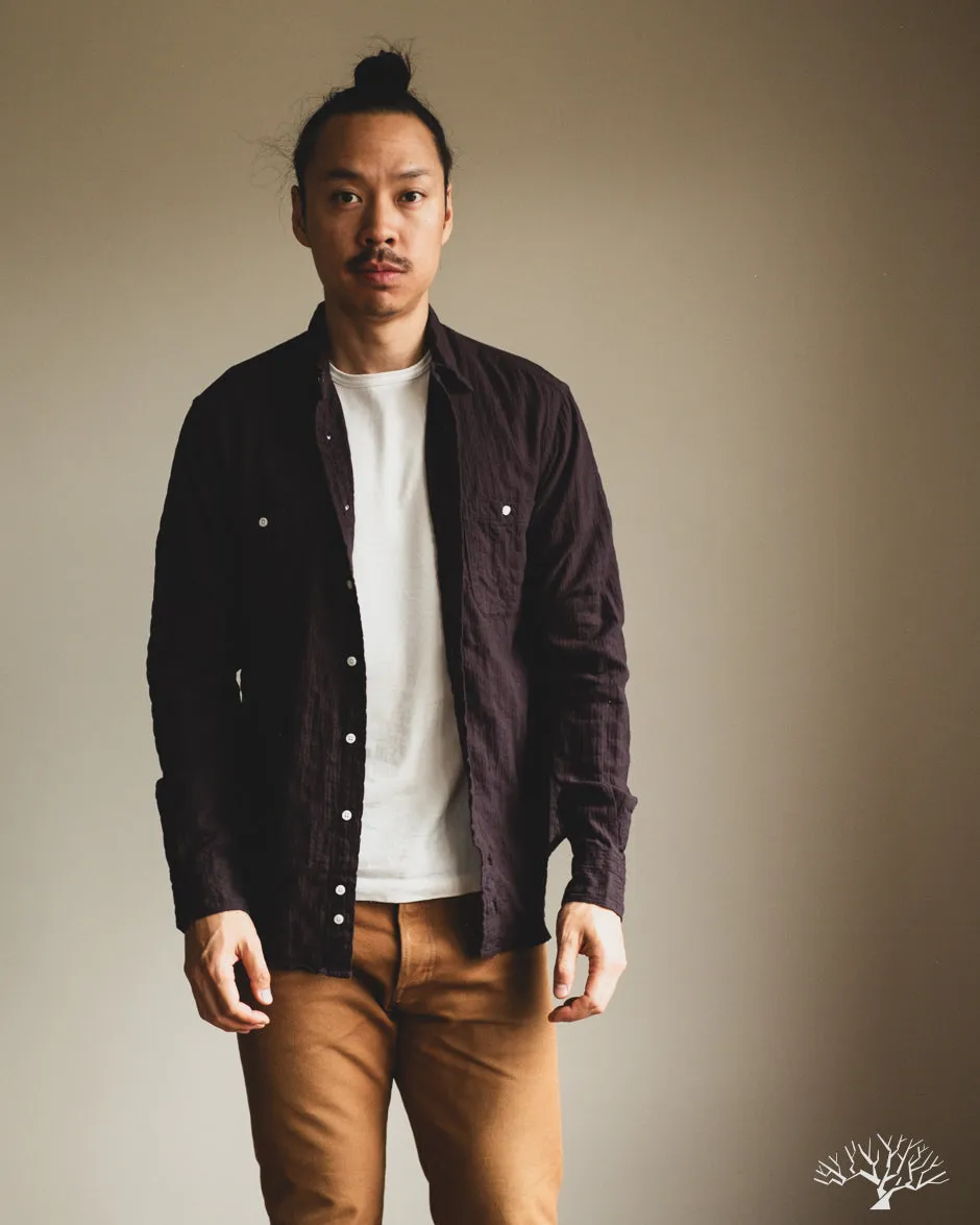 Brown Winter Seersucker Work Shirt