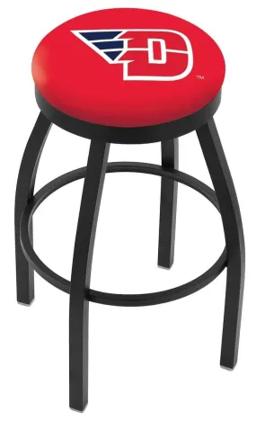 Dayton Flyers HBS Black Swivel Bar Stool with Red Cushion