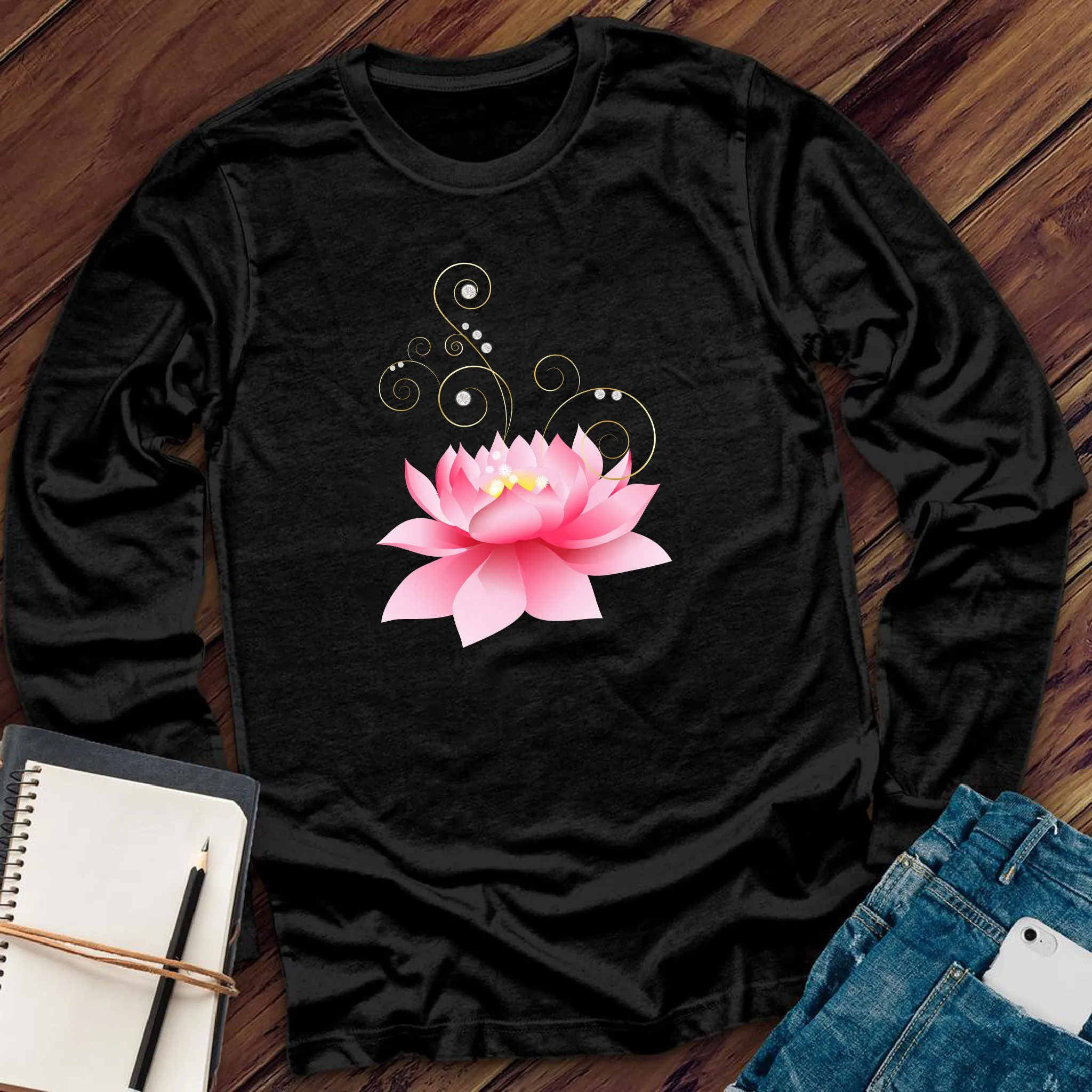 Diamond Pink Lotus Long Sleeve