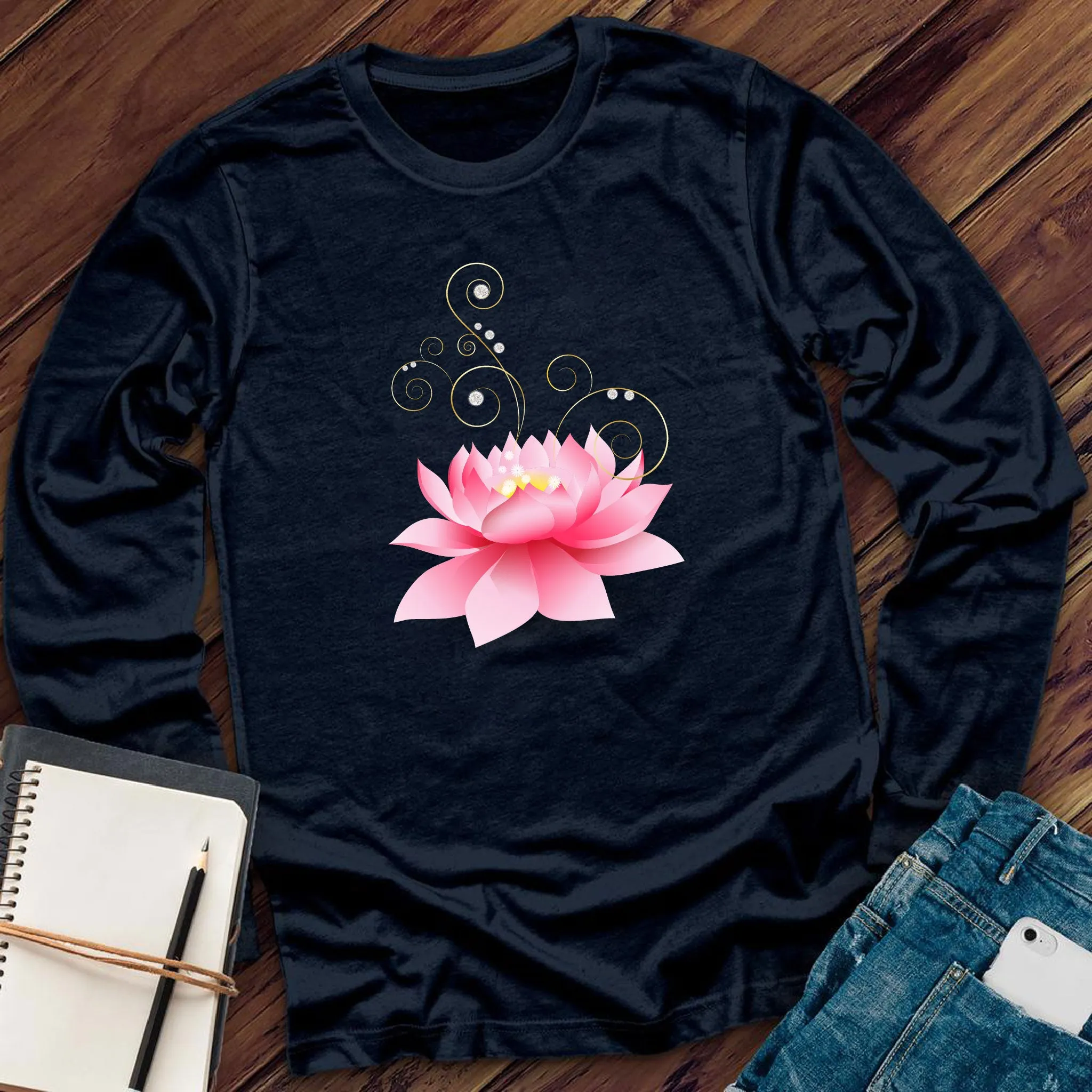 Diamond Pink Lotus Long Sleeve