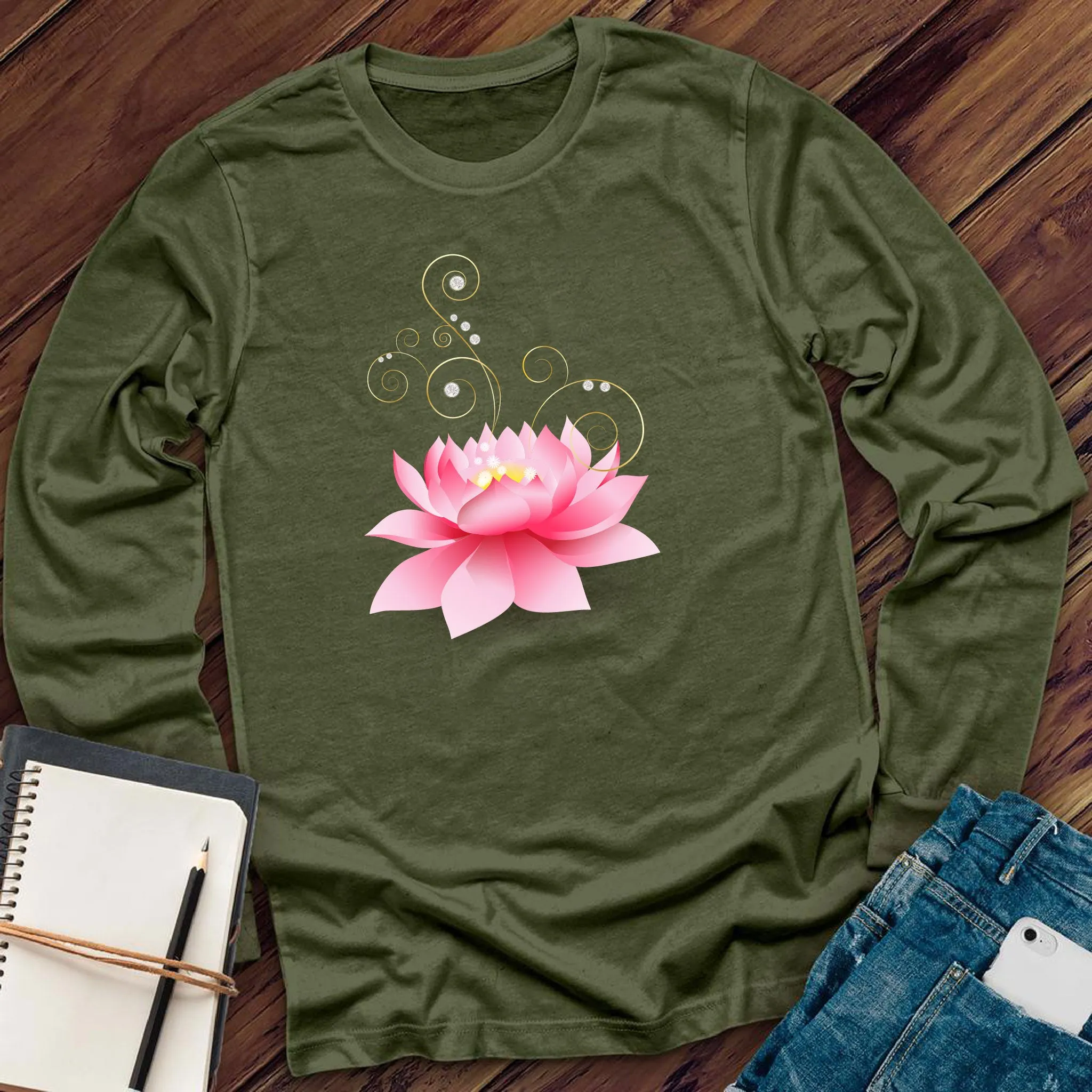 Diamond Pink Lotus Long Sleeve