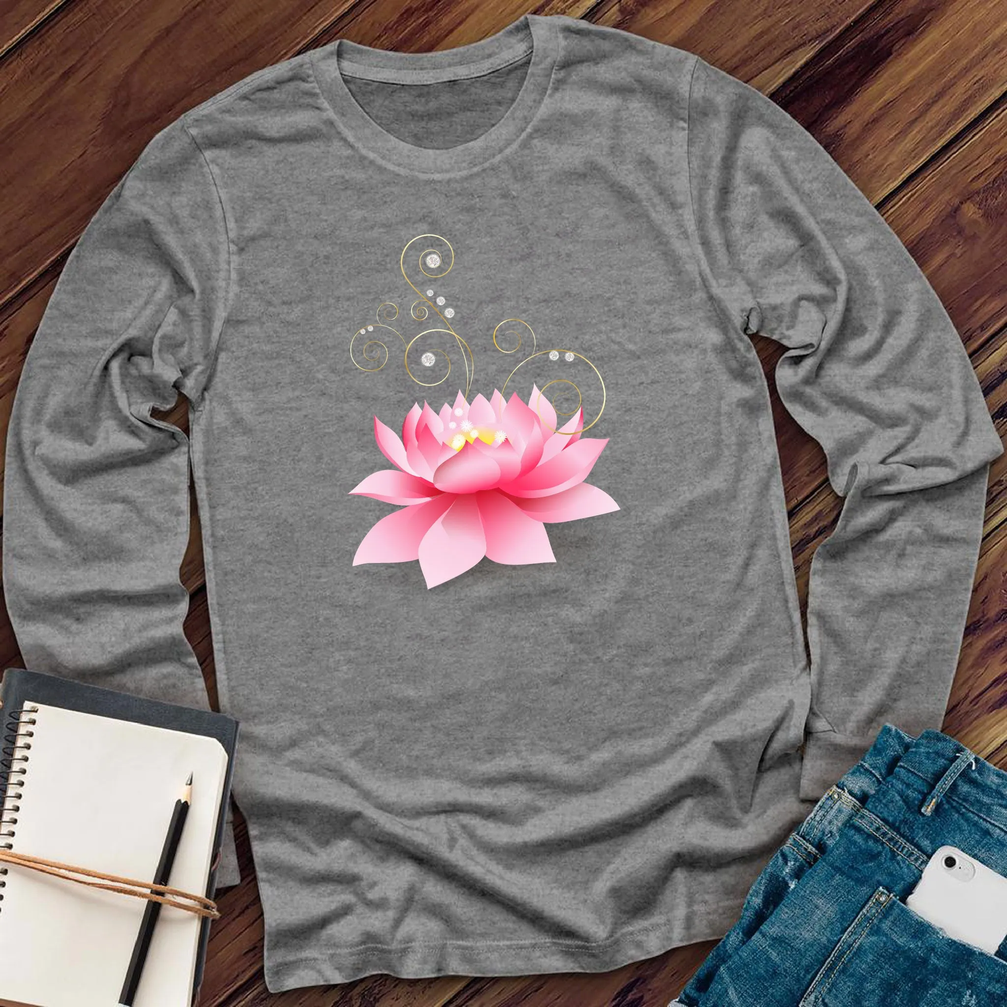 Diamond Pink Lotus Long Sleeve