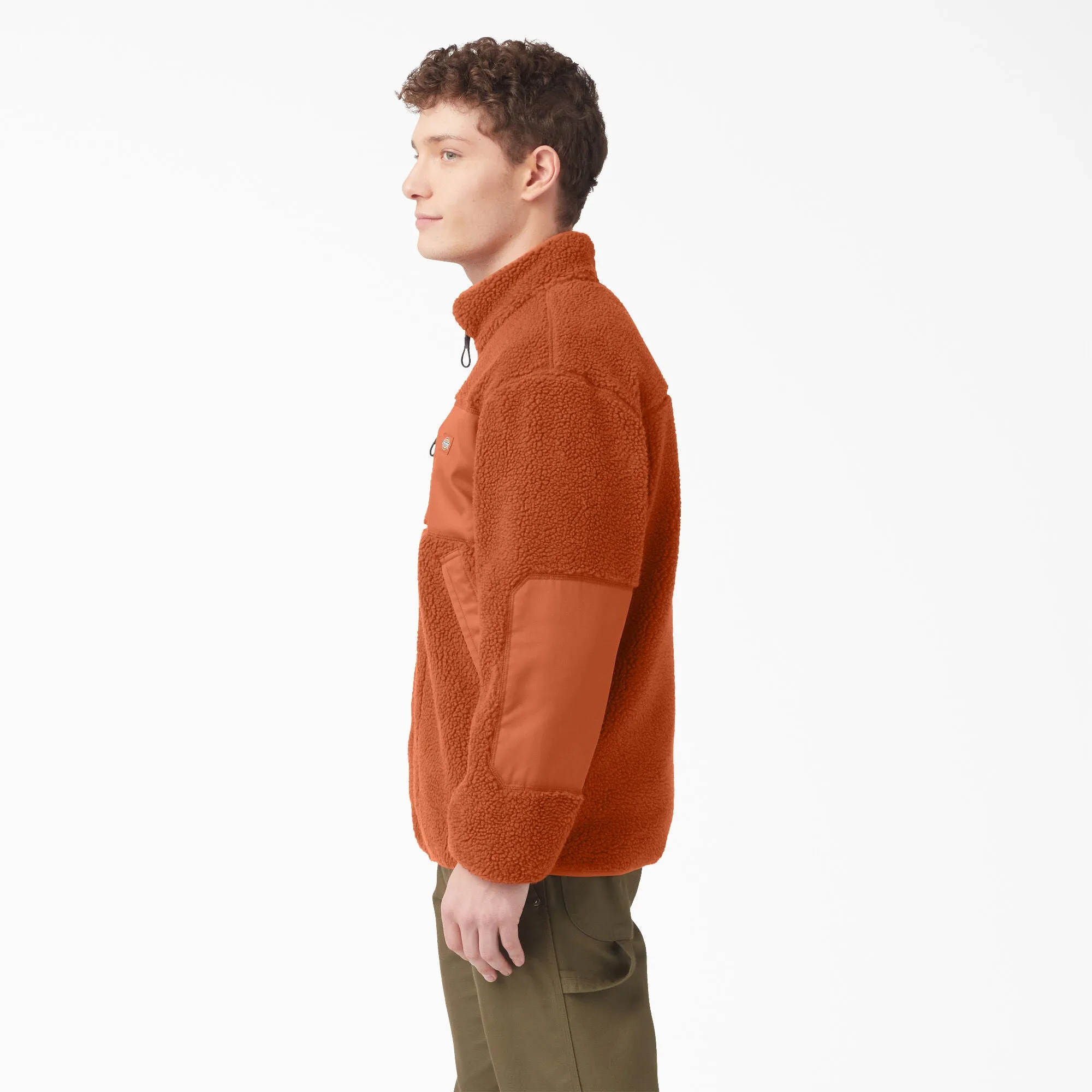 Dickies Men's Red Chute Fleece Jacket Gingerbread Brown TJE06IE