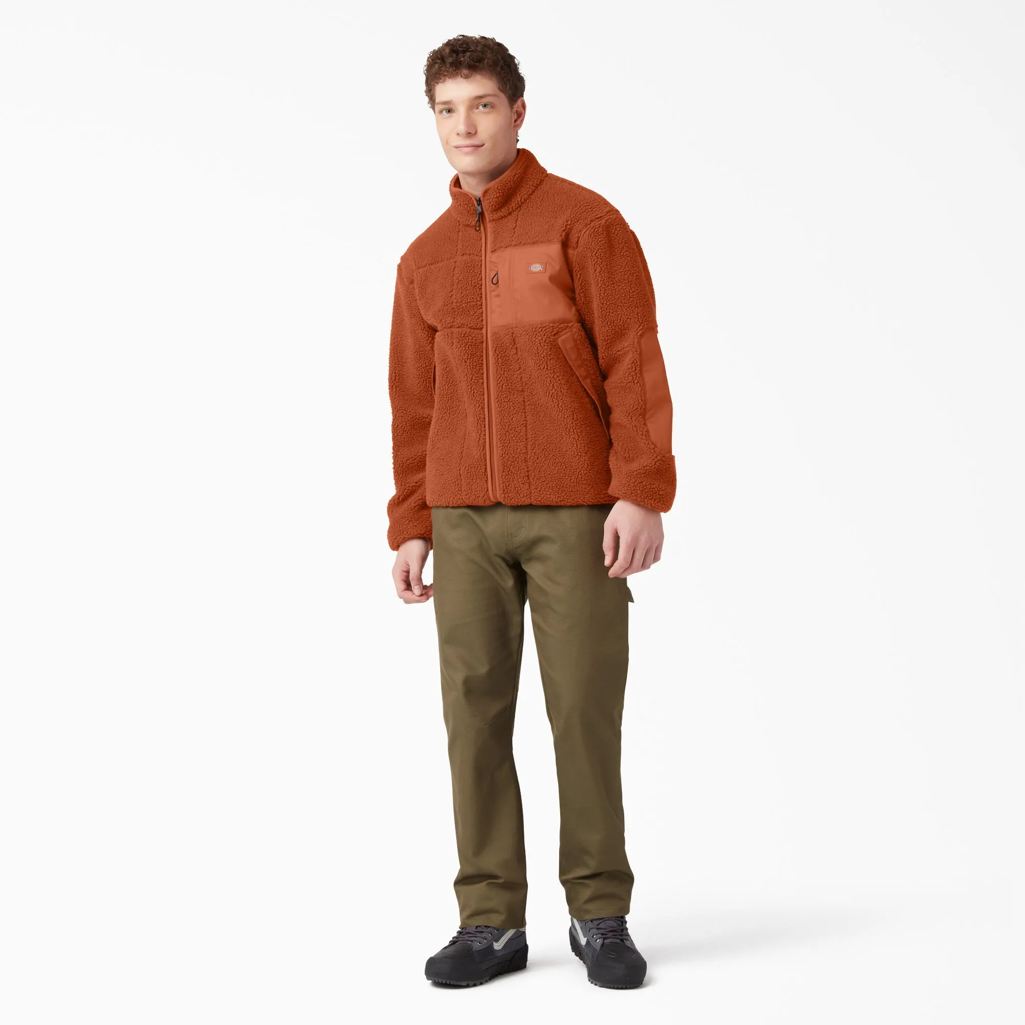 Dickies Men's Red Chute Fleece Jacket Gingerbread Brown TJE06IE