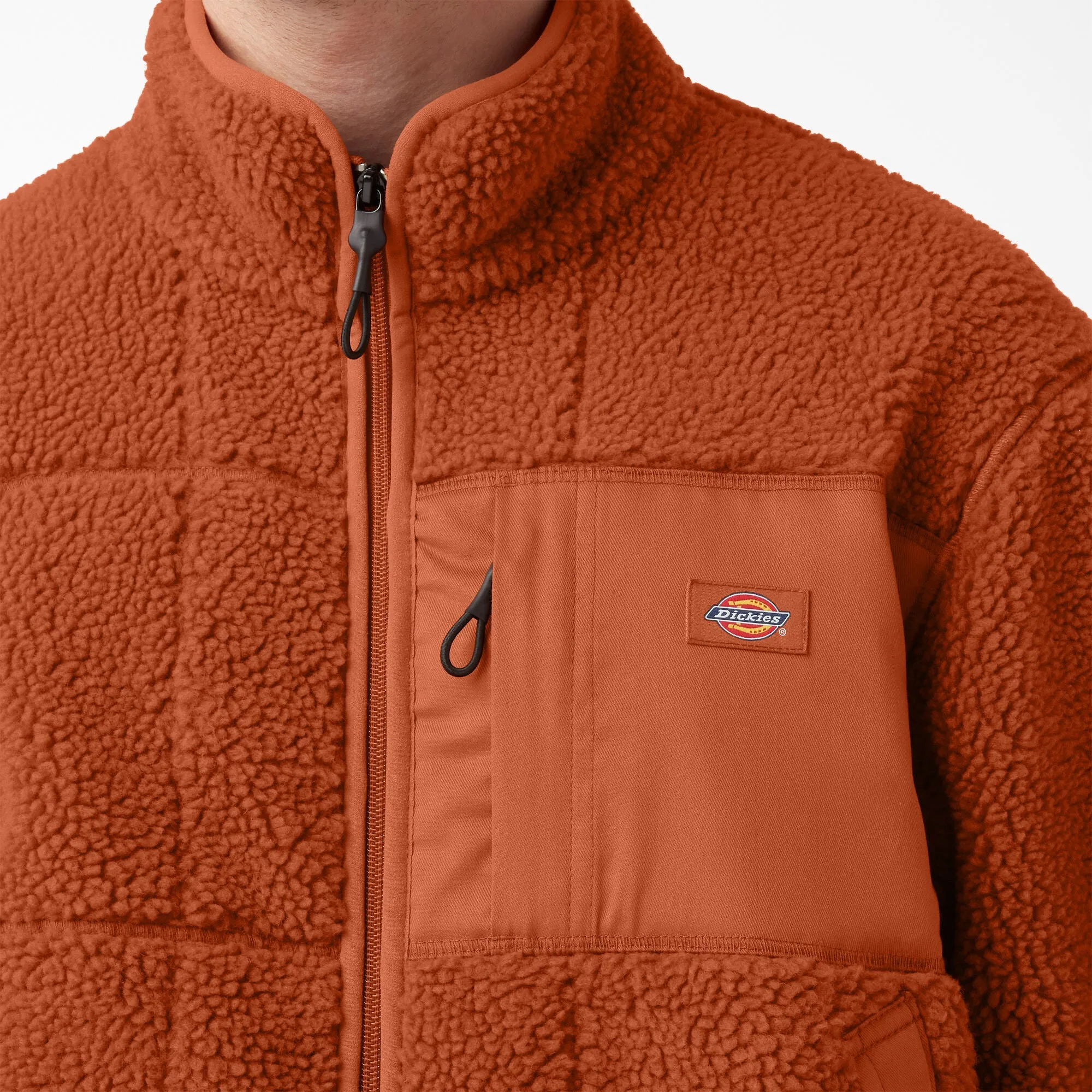Dickies Men's Red Chute Fleece Jacket Gingerbread Brown TJE06IE