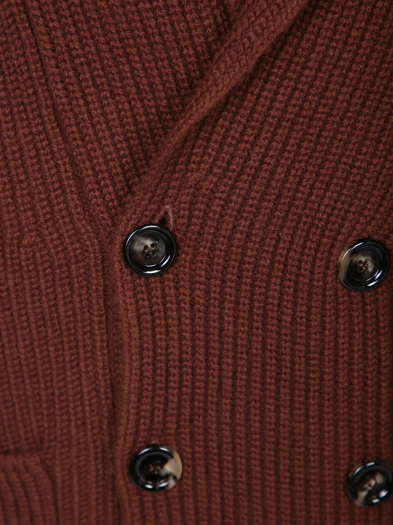 Double-breasted brown cardigan