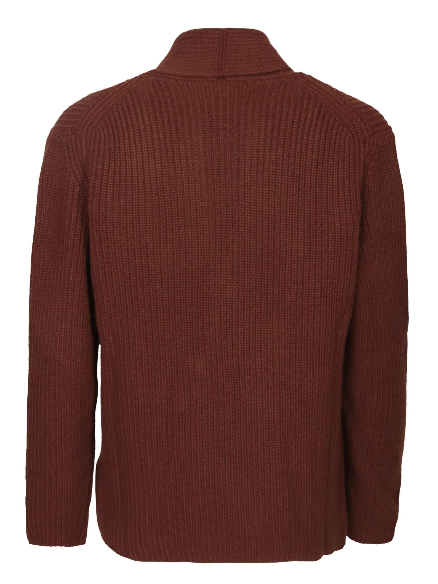 Double-breasted brown cardigan