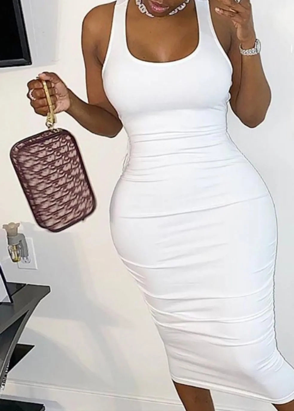 Ex Marks the Spot Slim Fit Backless Dress