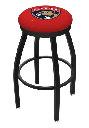 Florida Panthers HBS Black Swivel Bar Stool with Red Cushion