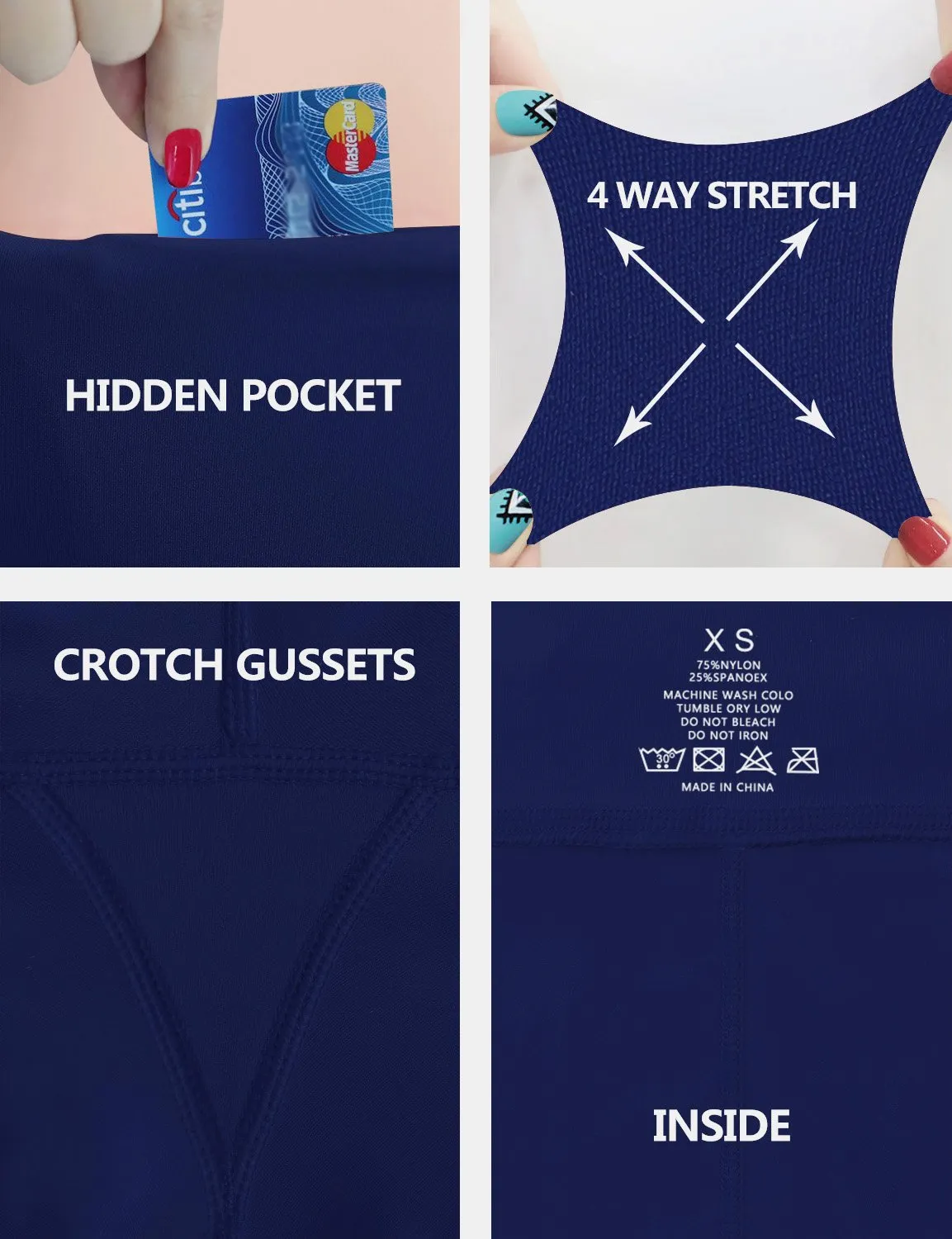 High Waist Yoga Pants navy ins_yoga