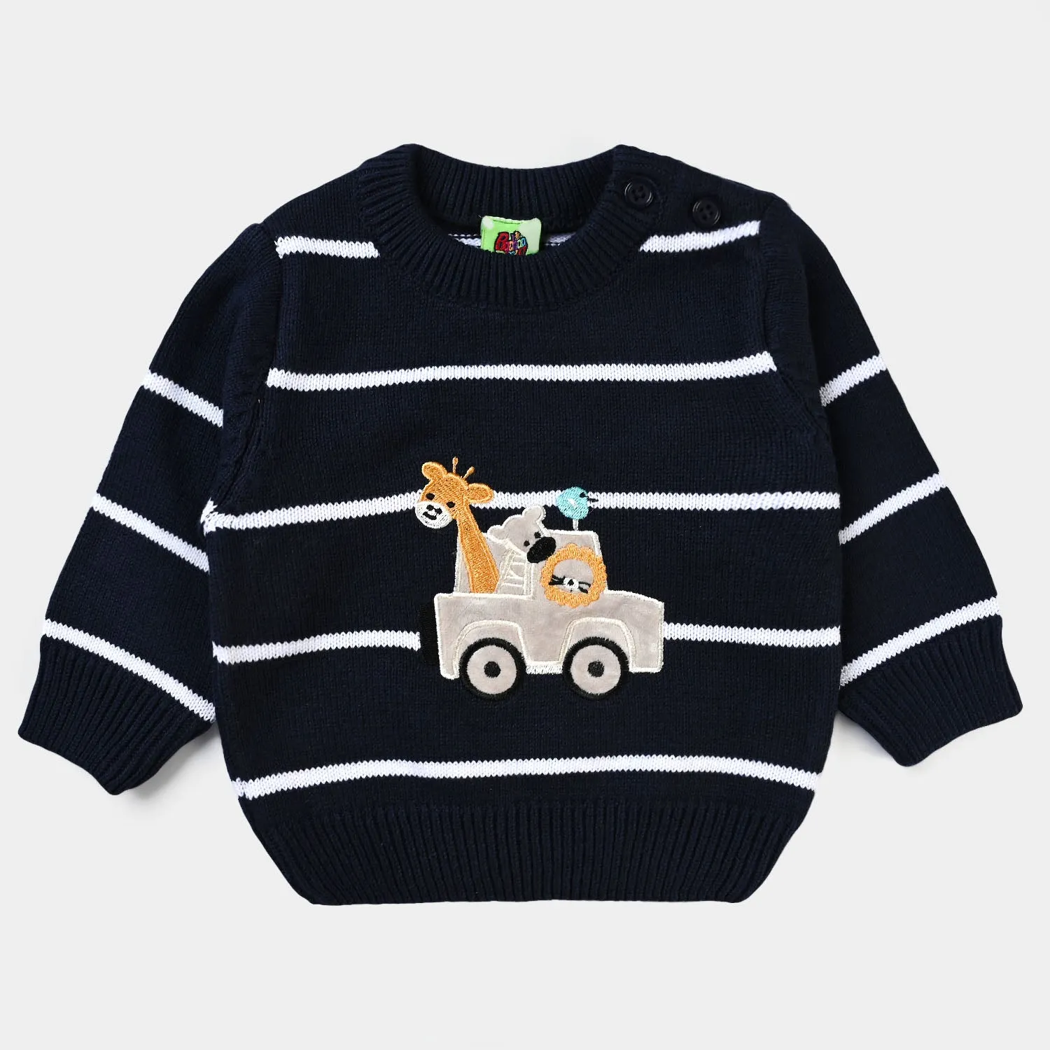 Infant Boys Cotton Full Sleeves Sweater -STRIPE
