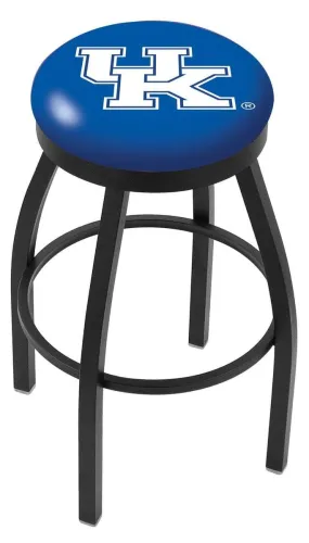 Kentucky Wildcats HBS "UK" Black Swivel Bar Stool with Blue Cushion
