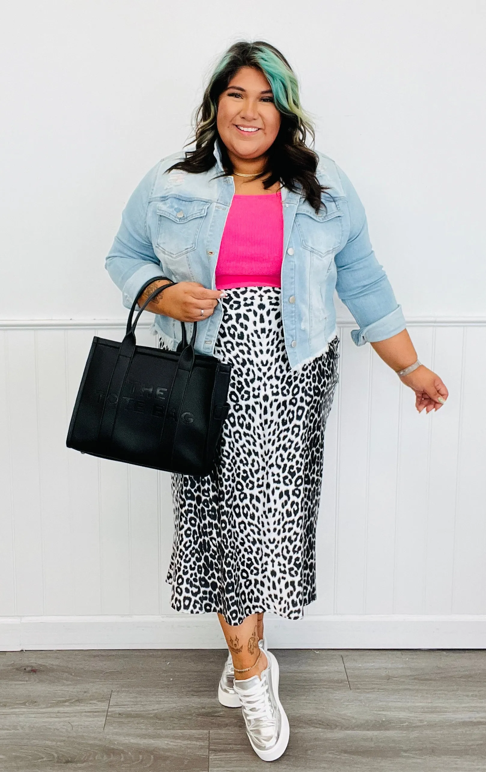 Leopard Side Zip Midi Skirt (Reg & Plus)-3 Colors