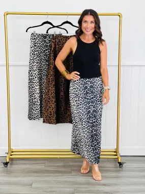 Leopard Side Zip Midi Skirt (Reg & Plus)-3 Colors