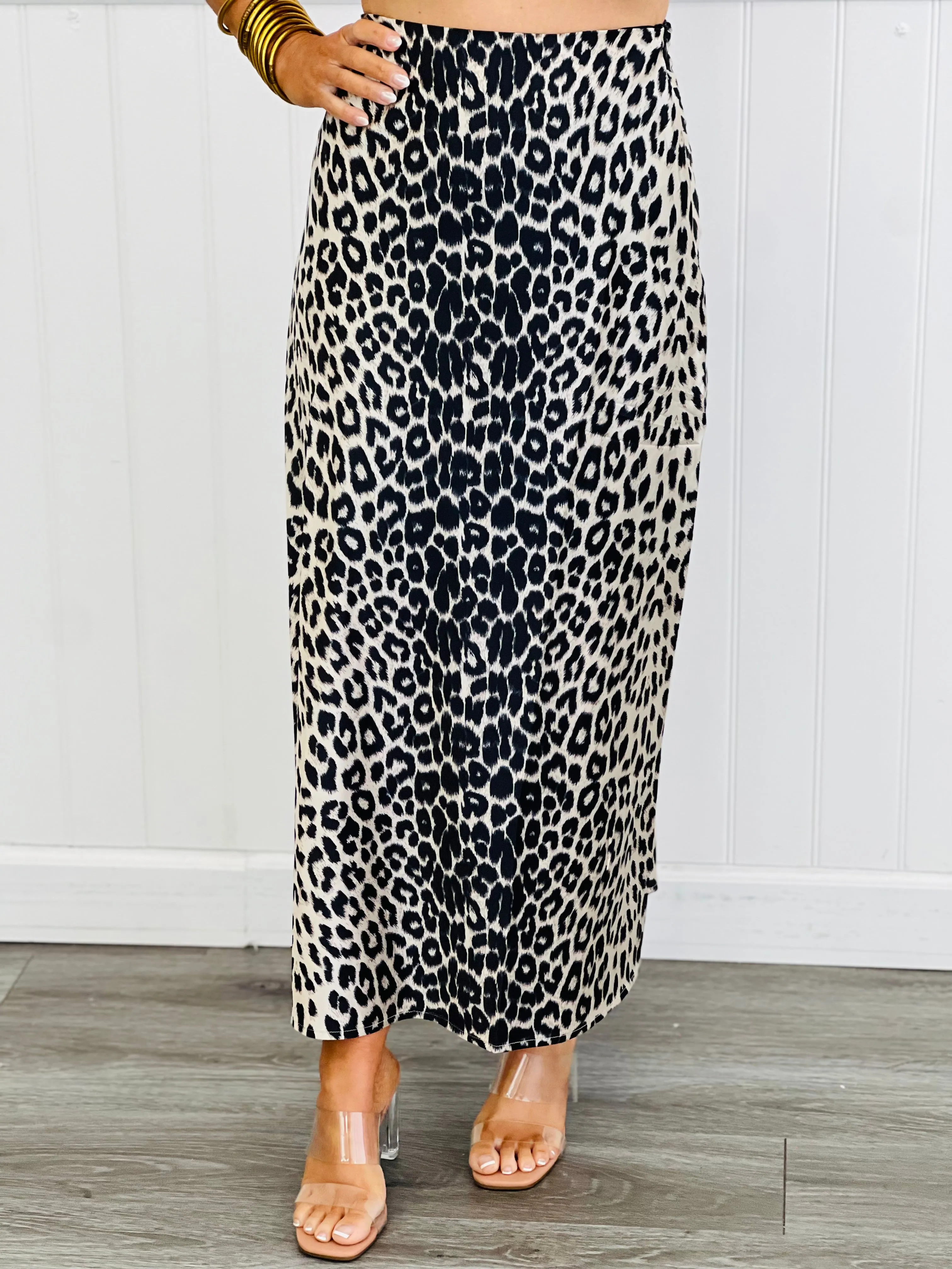 Leopard Side Zip Midi Skirt (Reg & Plus)-3 Colors