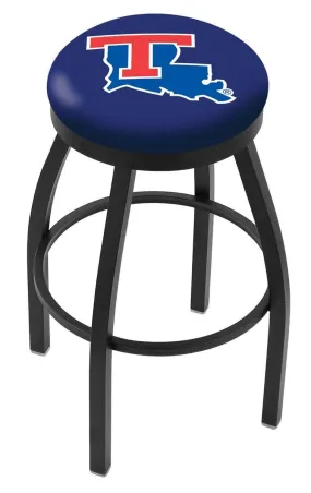 Louisiana Tech Bulldogs HBS Black Swivel Bar Stool with Cushion