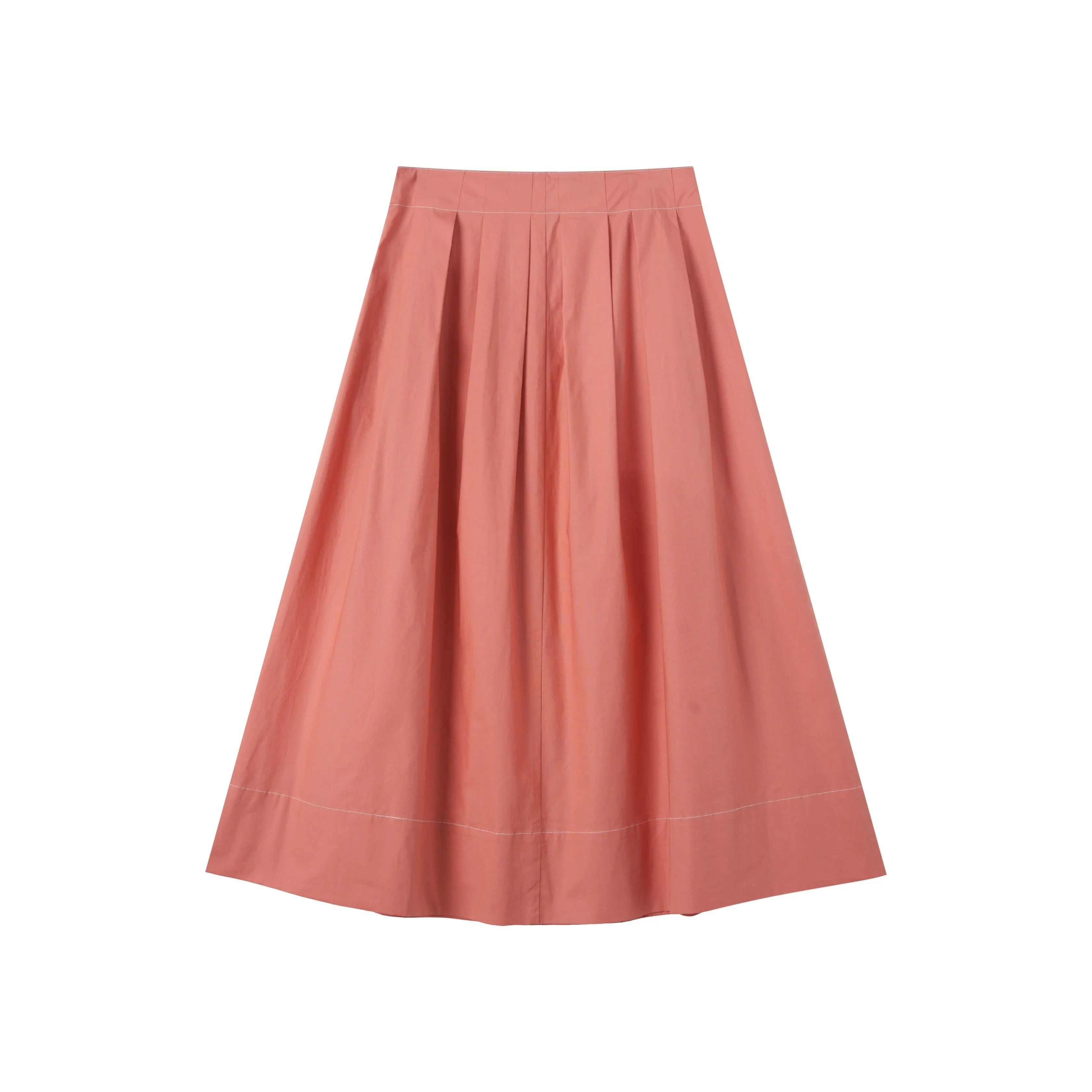 midi soft pleated skirt - sherbet