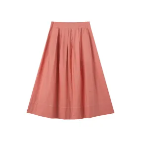 midi soft pleated skirt - sherbet