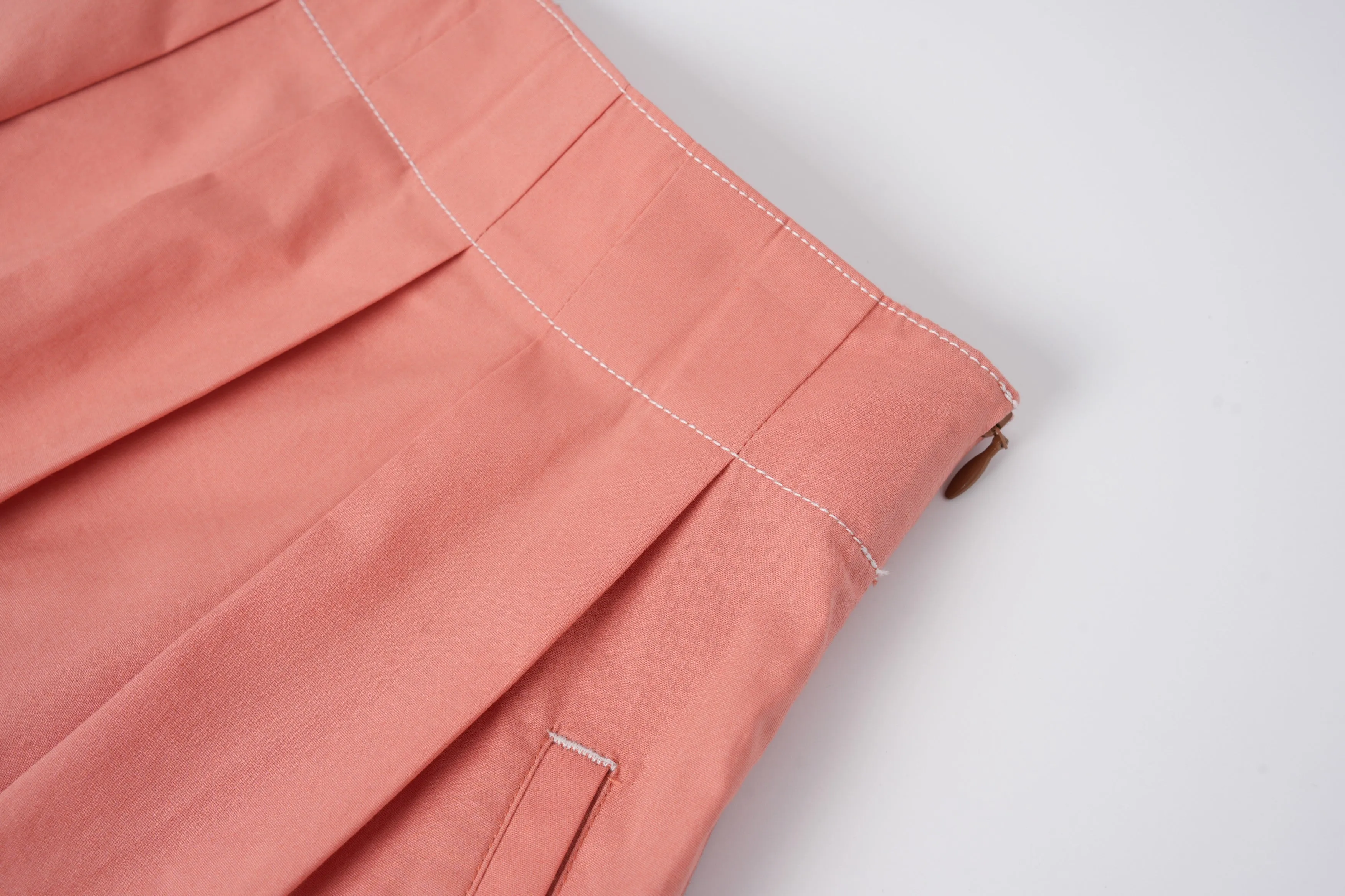 midi soft pleated skirt - sherbet