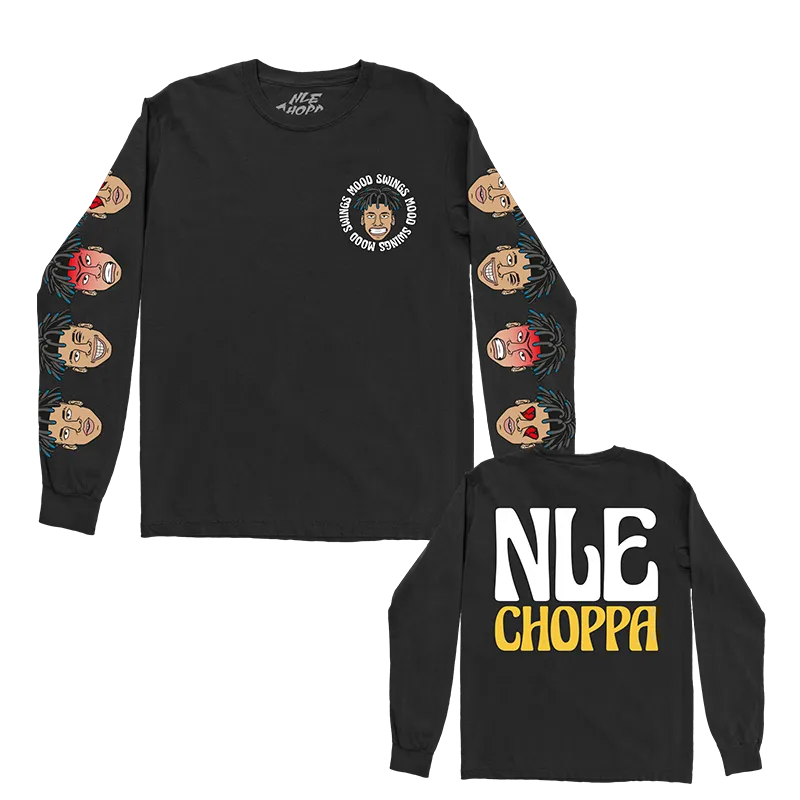 Mood Swings Long Sleeve Black T-Shirt