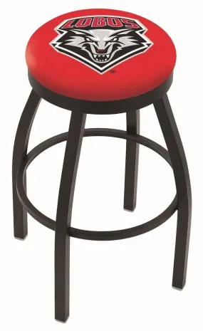 New Mexico Lobos HBS Black Swivel Bar Stool with Red Cushion