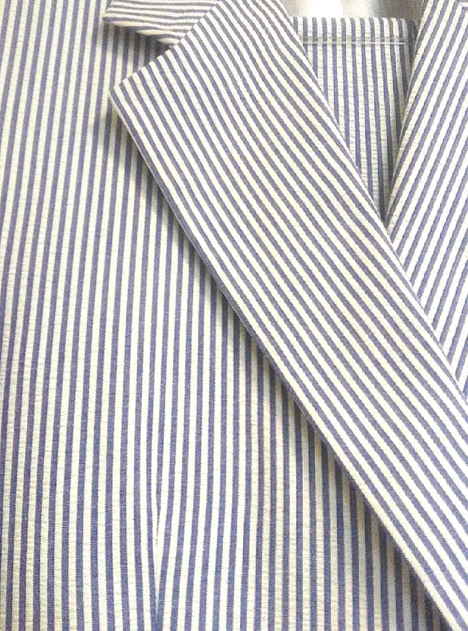 New- Southampton Blue/White 100% Cotton Seeksucker Suit- size 46L