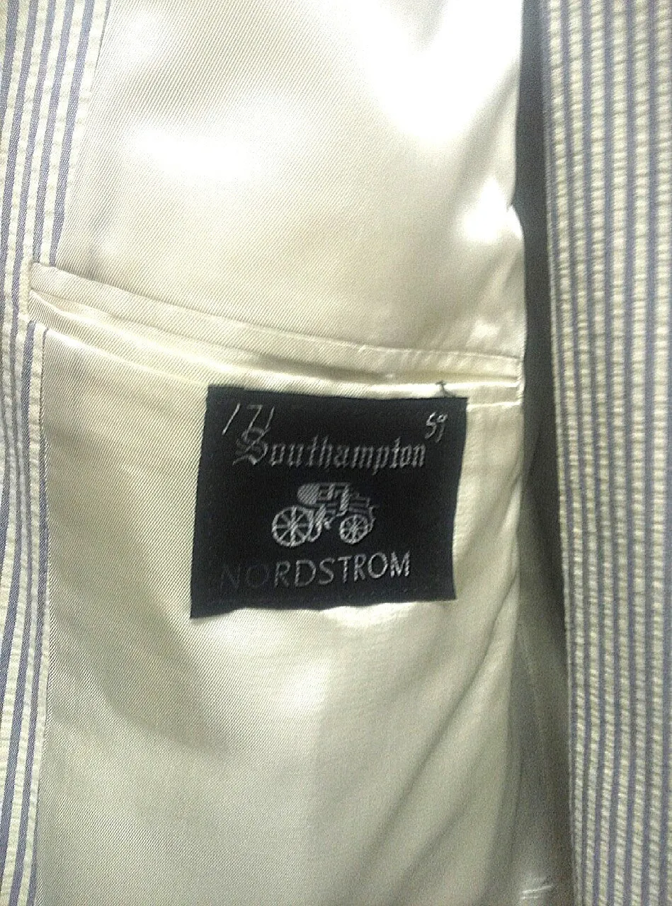 New- Southampton Blue/White 100% Cotton Seeksucker Suit- size 46L