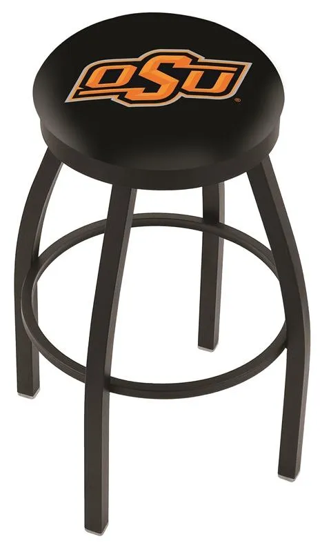 Oklahoma State Cowboys HBS Black Swivel Bar Stool with Cushion