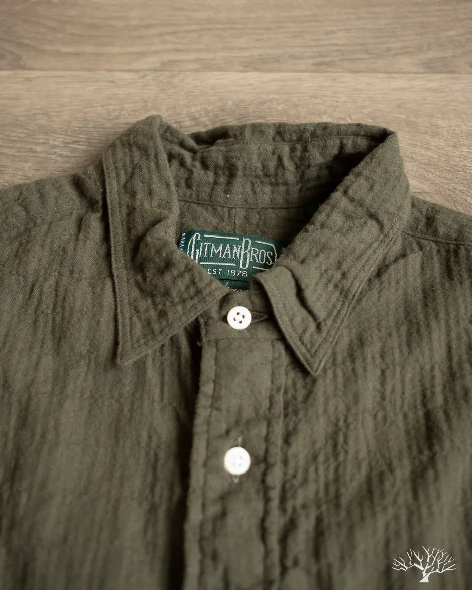 Olive Winter Seersucker Work Shirt