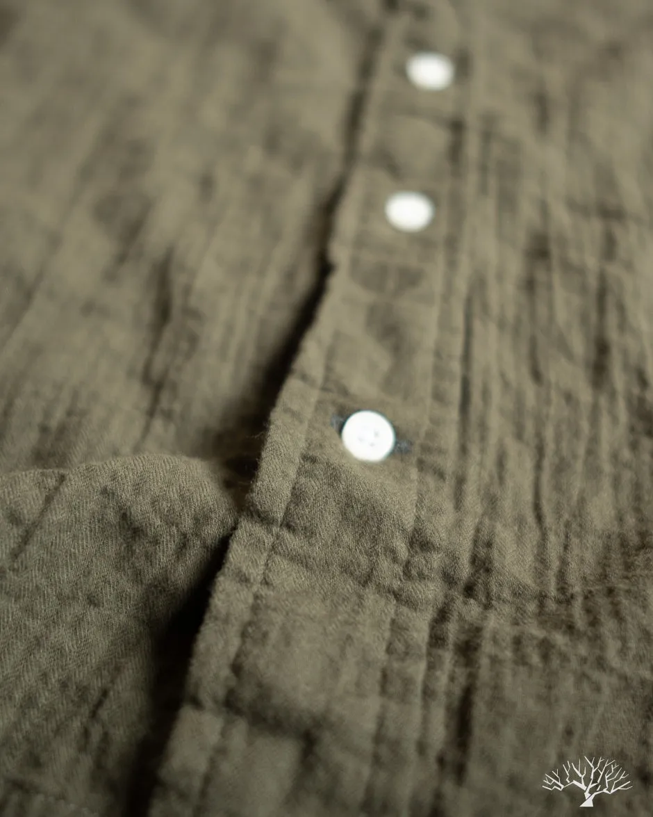 Olive Winter Seersucker Work Shirt