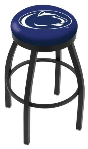 Penn State Nittany Lions HBS Black Swivel Bar Stool with Blue Cushion
