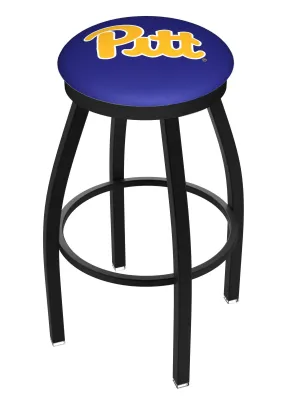 Pittsburgh Panthers HBS Black Swivel Bar Stool with Blue Cushion