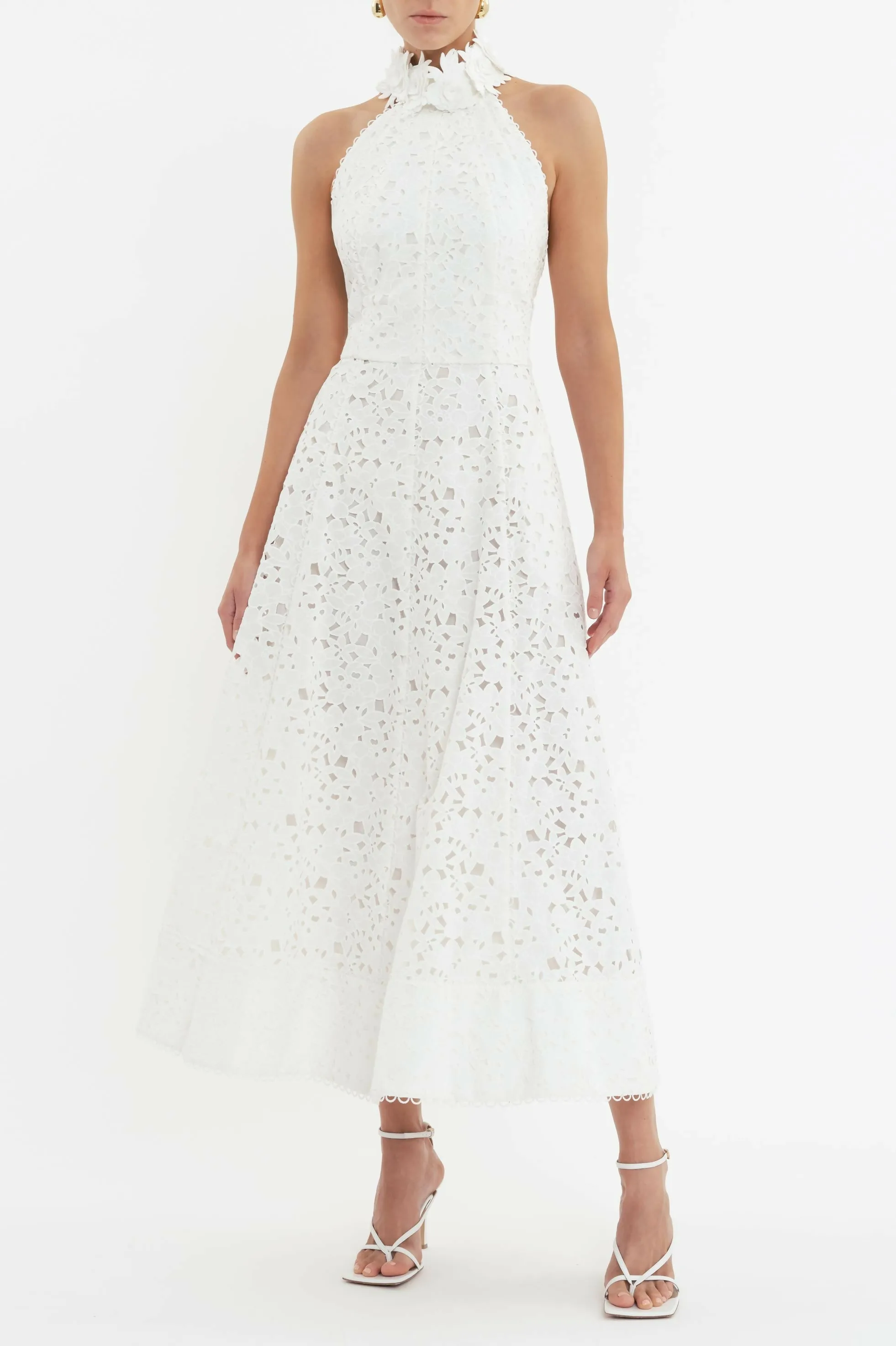 Rebecca Vallance Nuvola Halter Midi Dress