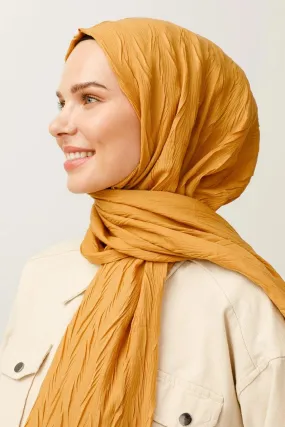 Saffron Pleated Bamboo Hijab
