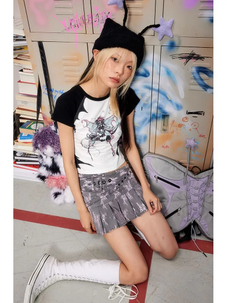 Satin pleated skirt【s0000002603】