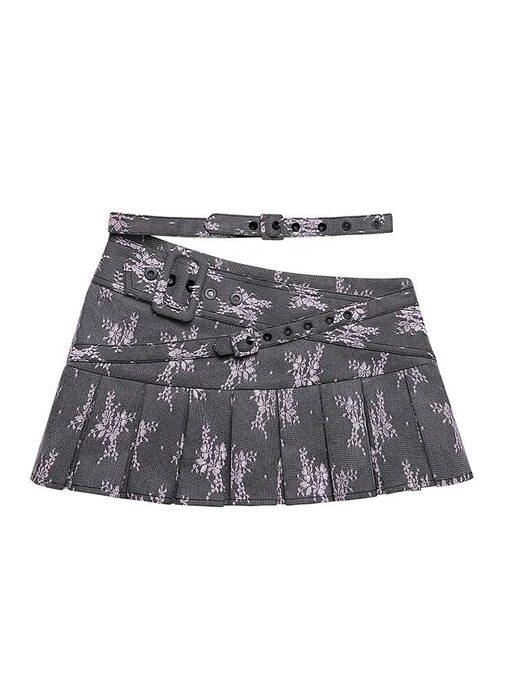 Satin pleated skirt【s0000002603】