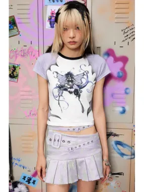 Satin pleated skirt【s0000002603】