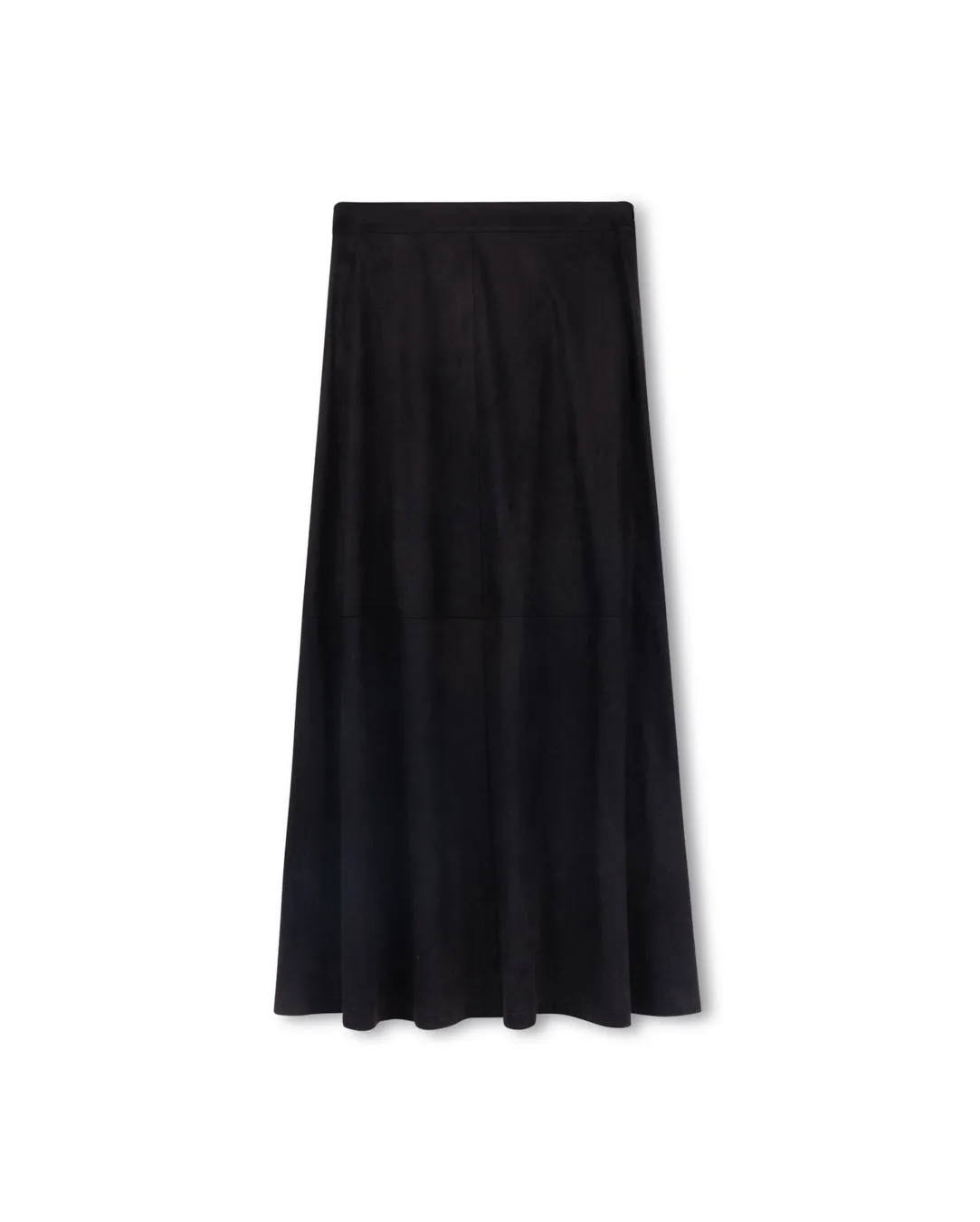 skirt midi suede - black