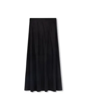 skirt midi suede - black