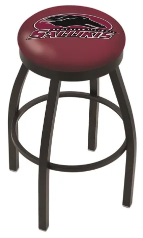 Southern Illinois Salukis HBS Black Swivel Bar Stool with Maroon Cushion