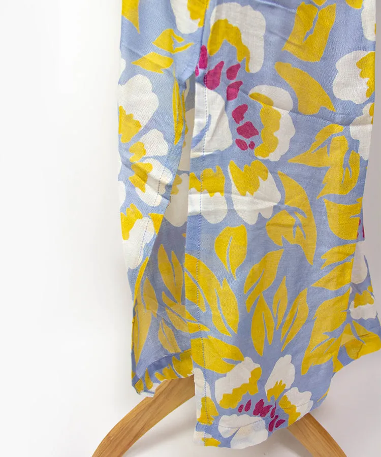 Sun Protection Cardigan / Yellow Peony Boho Kimono Cardigan