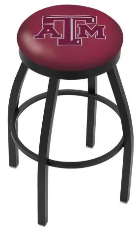Texas A&M Aggies HBS Black Swivel Bar Stool with Maroon Cushion