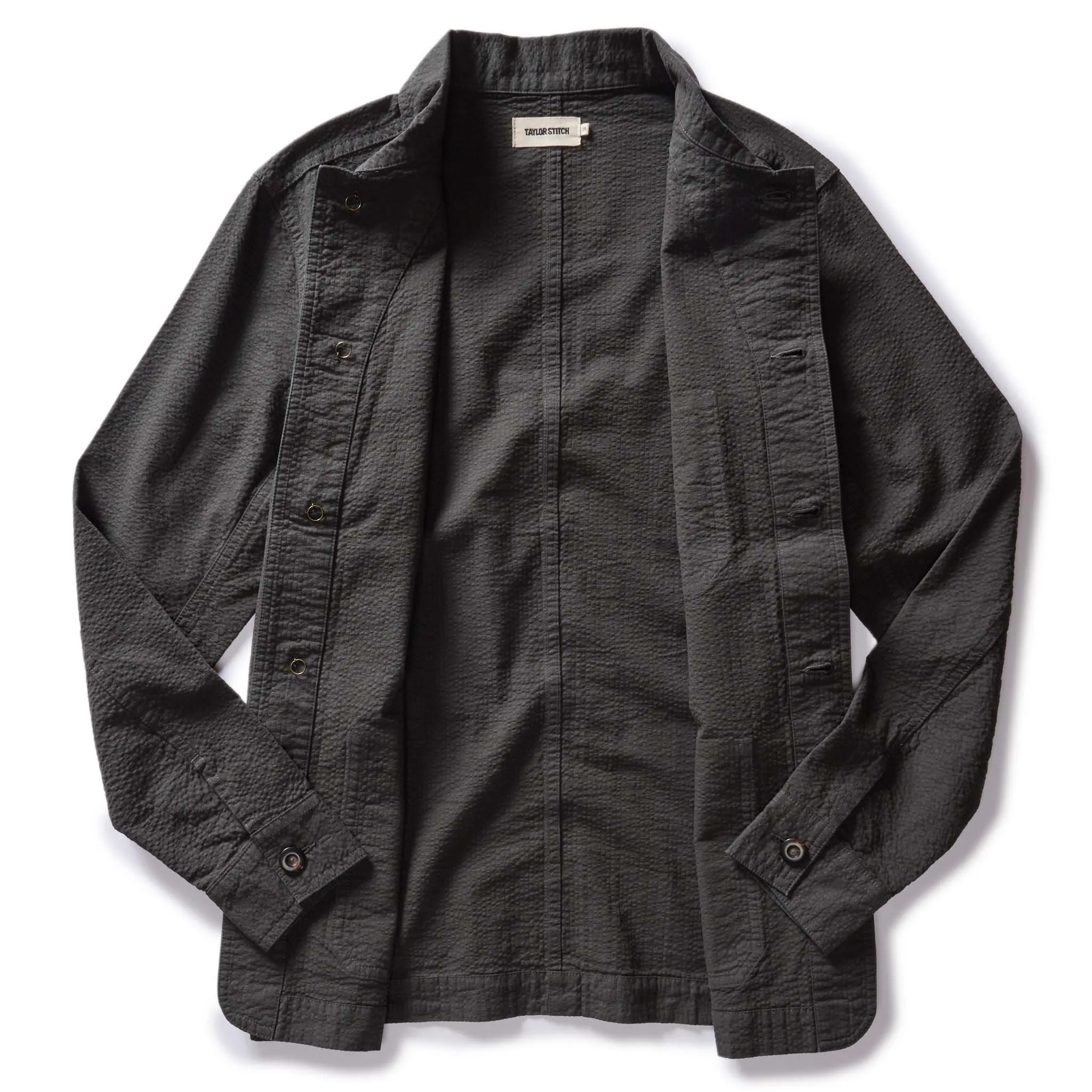 The Ojai Jacket in Faded Black Seersucker